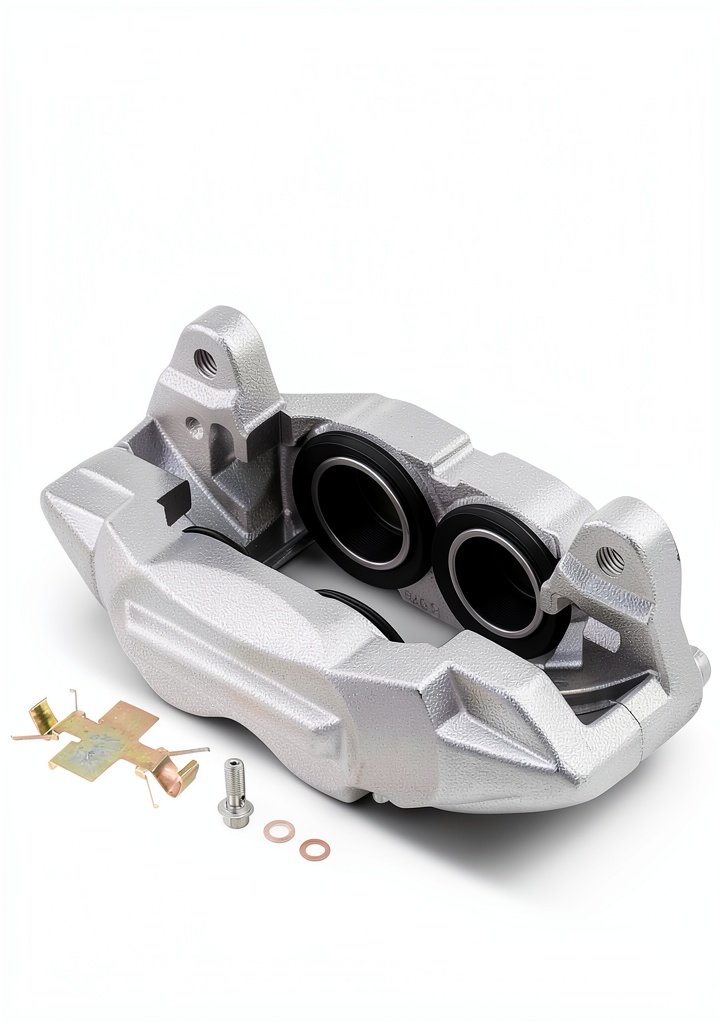 A-Premium 4 piston disc brake caliper installed on a Silverado brake system