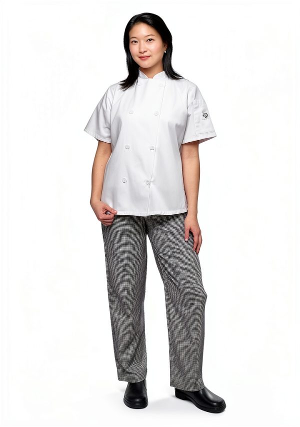 Mercer Culinary Genesis Chef Cargo Pant Hounds Tooth M Black White-11