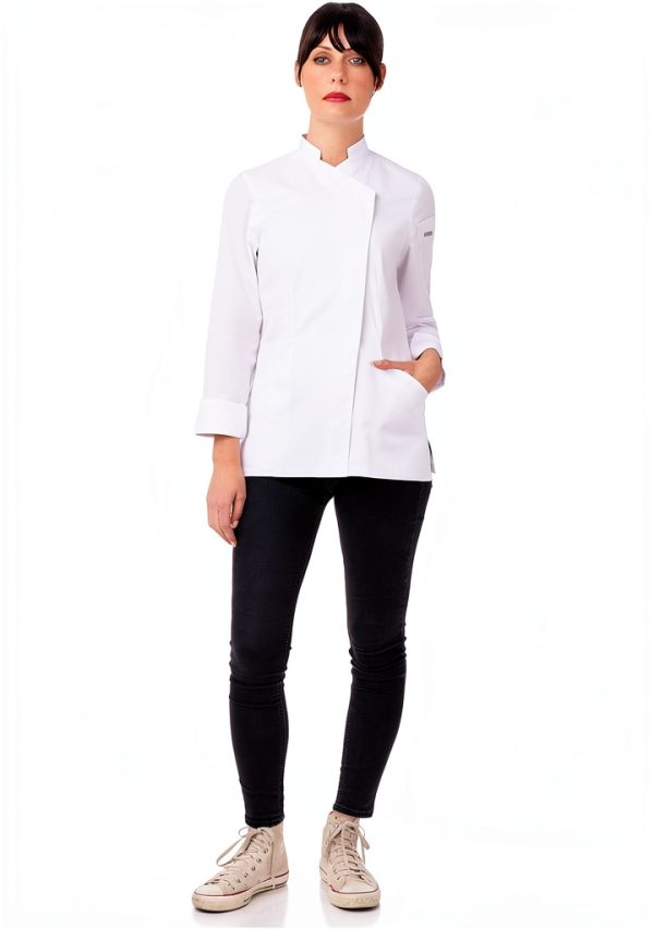 Chef Works Marrakesh V-Series Women's Chef Coat White-1