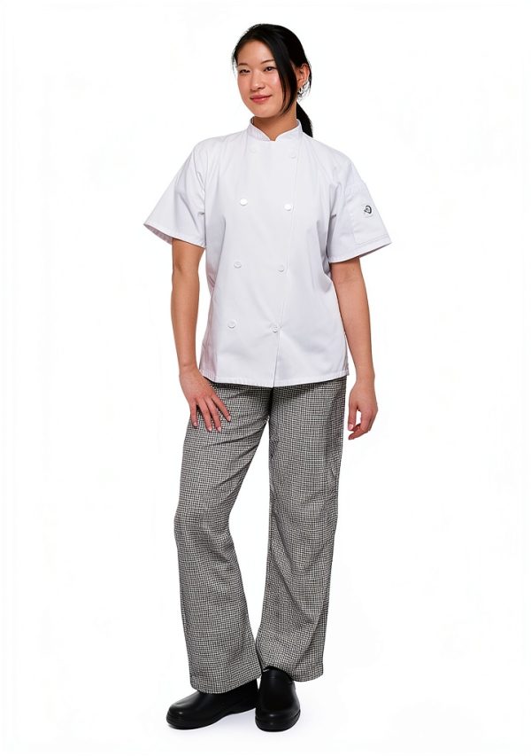 Mercer Culinary Genesis Chef Cargo Pant Hounds Tooth M Black White-10