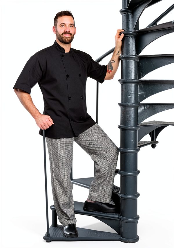 Mercer Culinary Genesis Chef Cargo Pant Hounds Tooth M Black White-8