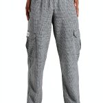 Mercer Culinary Genesis Chef Cargo Pant Hounds Tooth M Black White-0