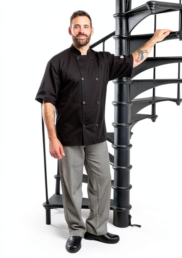 Mercer Culinary Genesis Chef Cargo Pant Hounds Tooth M Black White-9