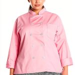 Women's Bettina Coat by Dickies – Micro‑Suede Chef Jacket, Red XL-0