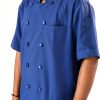 Chef Jacket Unisex Short Sleeve Black with Multi Contrast Piping S-6XL-4