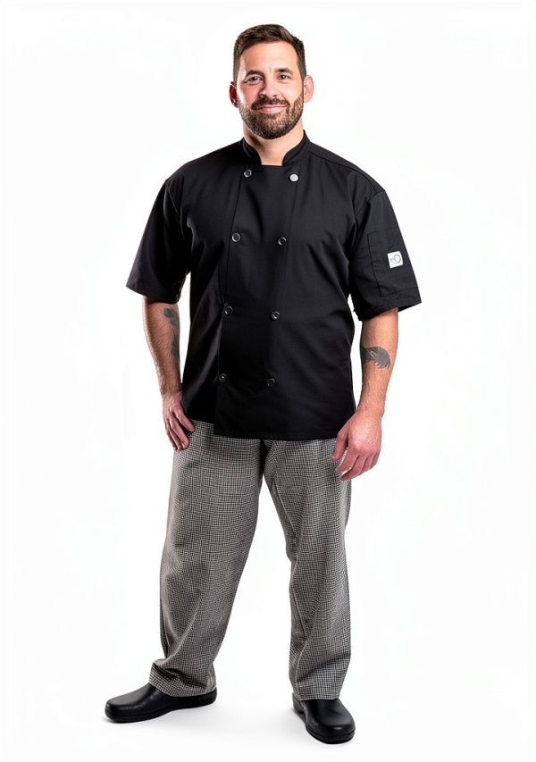 Mercer Culinary Genesis Chef Cargo Pant Hounds Tooth M Black White-7