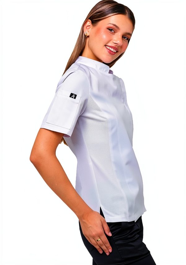 Chef Coat for Women Lux Form Water-Repellent Mesh Side Panel Jacket-2