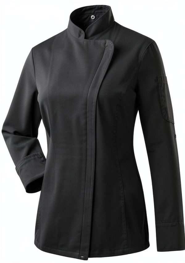 Ubon Women's Chef Coat Side Mesh Vent Zipper Jacket-3