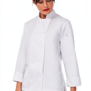 Chef Works Women's Sofia Chef Coat - Lightweight Fine-Twill, White-0