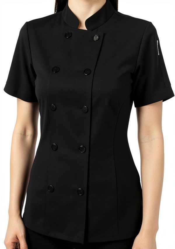 Chef Jacket Uniform by Uniformates Women Short Sleeve Mesh Vented-3