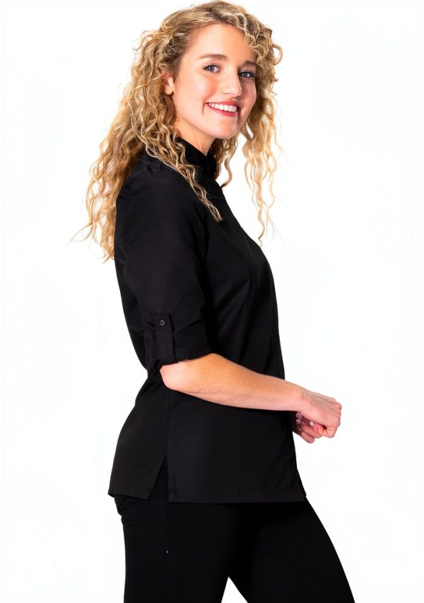 Chef Works Women's Lansing Chef Coat Classic Black White Options-2