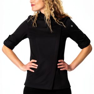 Chef Works Women's Lansing Chef Coat Classic Black White Options-0