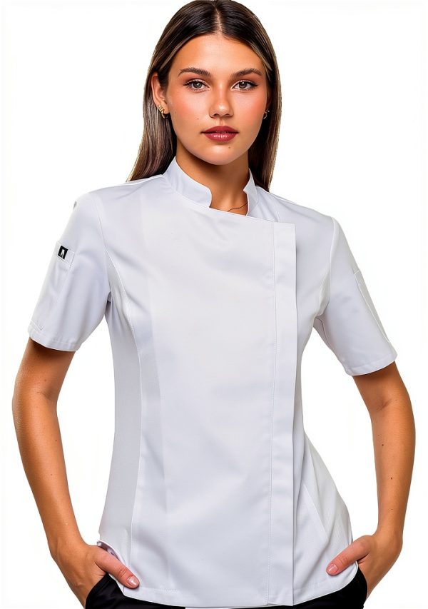 Chef Coat for Women Lux Form Water-Repellent Mesh Side Panel Jacket-0