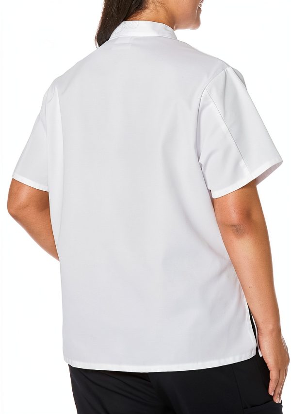Uncommon Threads Women's Chef Coat Short Sleeve White Black Sizes-1