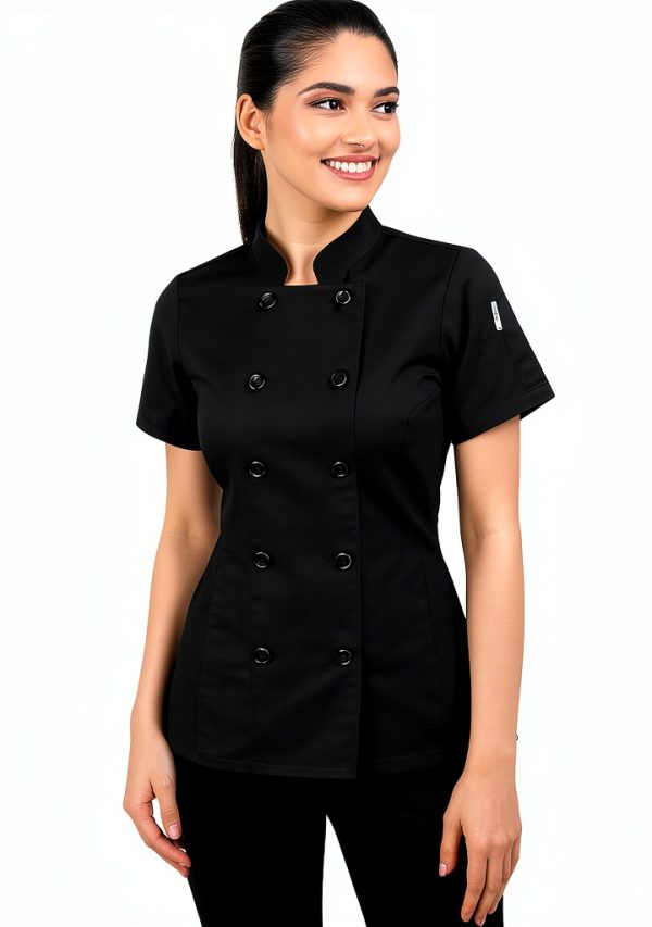 Chef Jacket Uniform by Uniformates Women Short Sleeve Mesh Vented-1