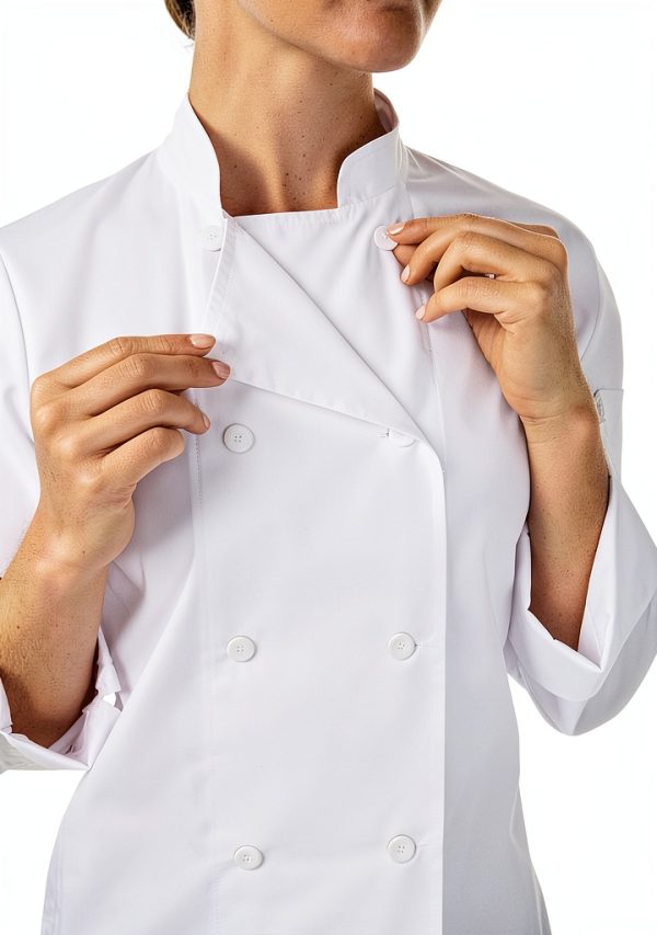 Chef Works Women's Sofia Chef Coat - Lightweight Fine-Twill, White-4