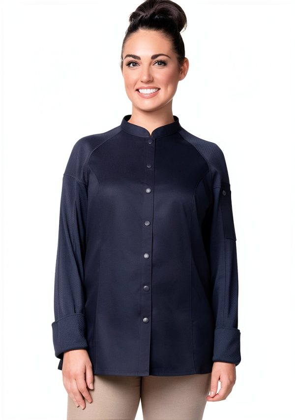Chef Works women's Tulum Chef Coat - Grey Medium, Kitchen Jacket-0