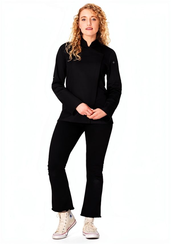 Chef Works Women's Lansing Chef Coat Classic Black White Options-1