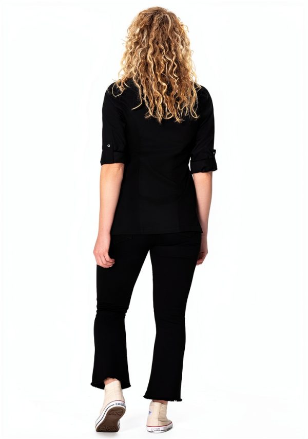 Chef Works Women's Lansing Chef Coat Classic Black White Options-3