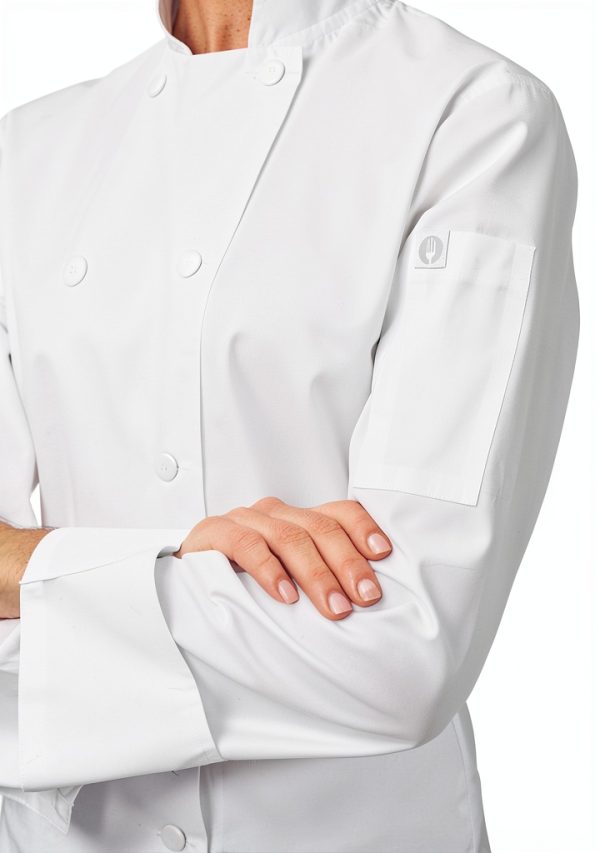 Chef Works Women's Sofia Chef Coat - Lightweight Fine-Twill, White-3