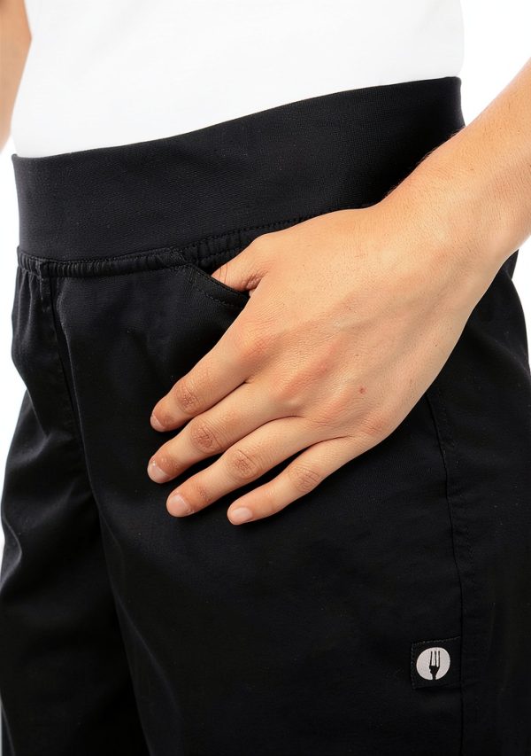 Chef Works Women's Lightweight Slim Chef Pants Black-2
