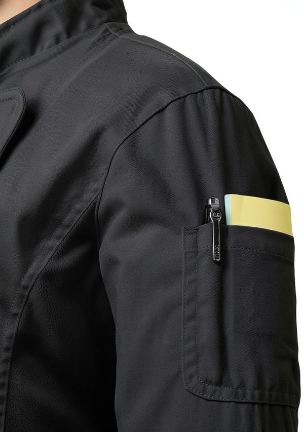 Ubon Women's Chef Coat Side Mesh Vent Zipper Jacket-6