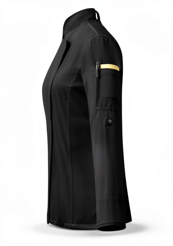 Ubon Women's Chef Coat Side Mesh Vent Zipper Jacket-1
