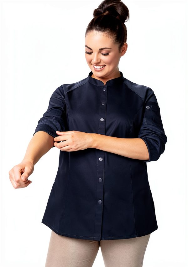 Chef Works women's Tulum Chef Coat - Grey Medium, Kitchen Jacket-1
