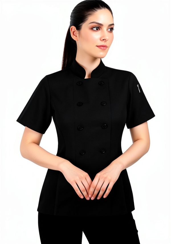 Chef Jacket Uniform by Uniformates Women Short Sleeve Mesh Vented-0